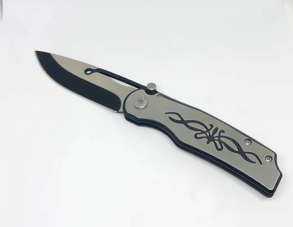 Various Models Pocket Knife White Background — 스톡 사진