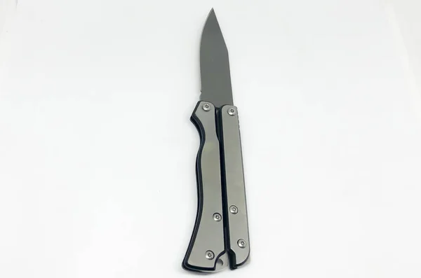 Various Models Pocket Knife White Background — 스톡 사진