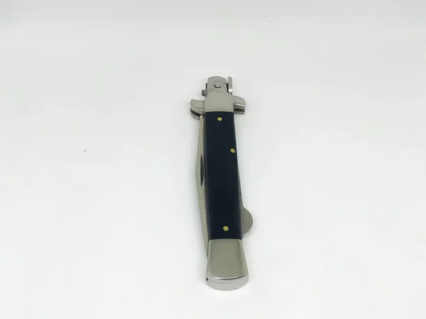 Coltello Tascabile Vari Modelli Sfondo Bianco — Foto Stock