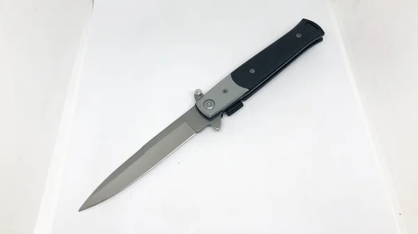 Різні Моделі Кишенькового Ножа Білий Фон — стокове фото