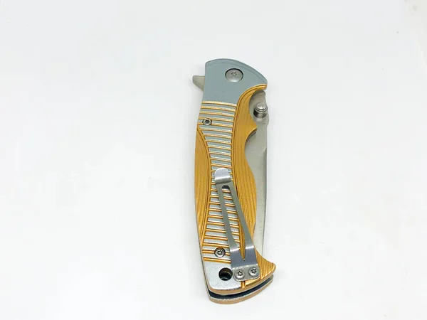 Various Models Pocket Knife White Background — Stock Photo, Image