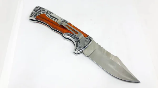 Карманный Нож Различные Карманные Ножи Нож Белый Фон — стоковое фото