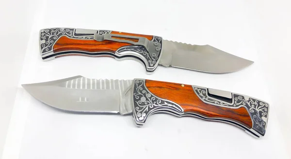 Nóż Kieszonkowy Nóż Kieszonkowy Nóż Białe Tło — Zdjęcie stockowe