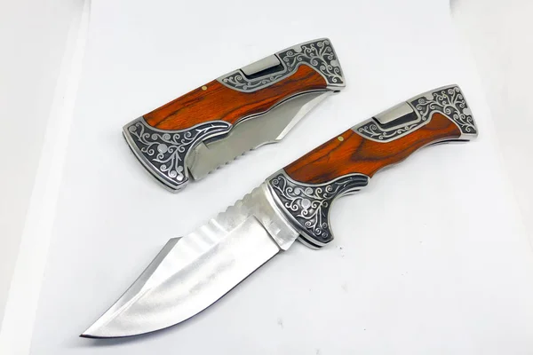 Pocket knife, various pocket knife and knife, white background.