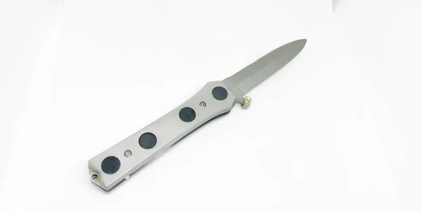 Coltello Tascabile Coltello Tasca Coltello Vari Sfondo Bianco — Foto Stock