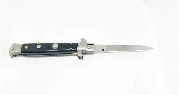 Автоматическое Лезвие Ножа Белый Фон — стоковое фото