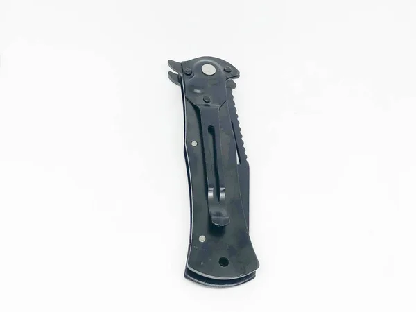 Coltello Automatico Tascabile Sfondo Bianco — Foto Stock