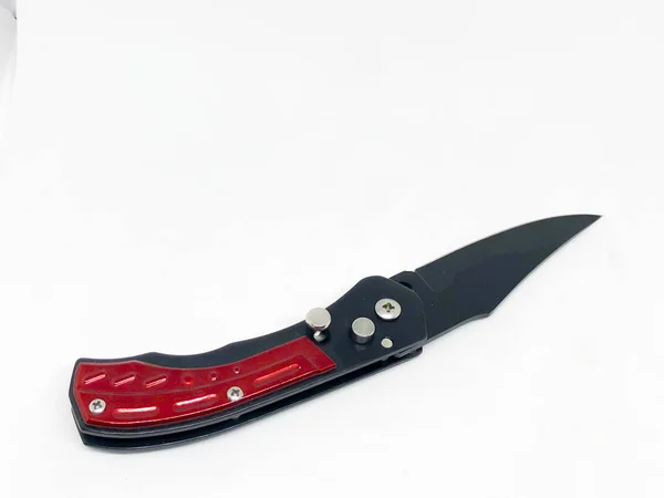 Automatic Pocket Knife Blade White Background — Stock Photo, Image