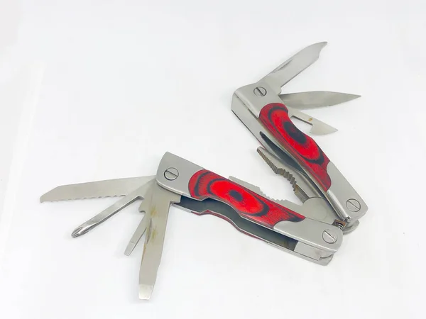 White Background Multi Purpose Pocket Knife — 스톡 사진