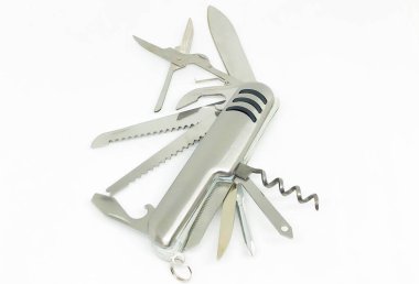 Çok amaçlı Dağcı Ordu Bıçağı, beyaz arkaplan