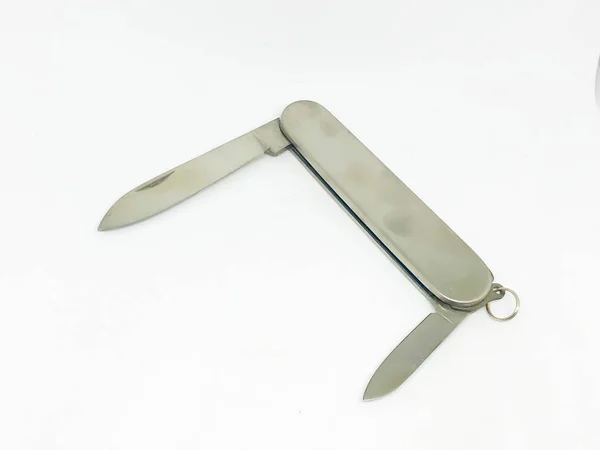 Cuchillo Ejército Montañero Multiusos Fondo Blanco — Foto de Stock