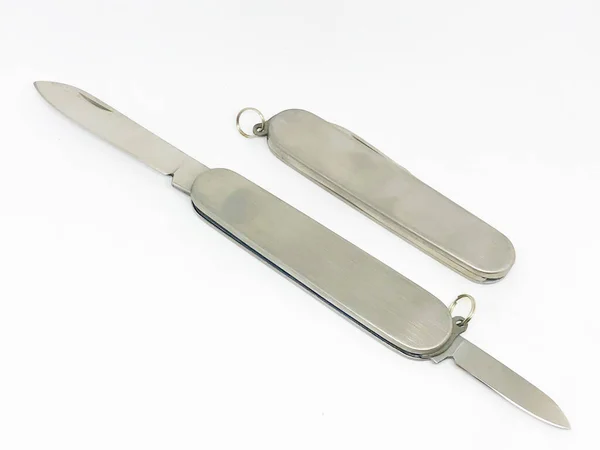 Многоцелевой Альпинистский Нож Белый Фон — стоковое фото