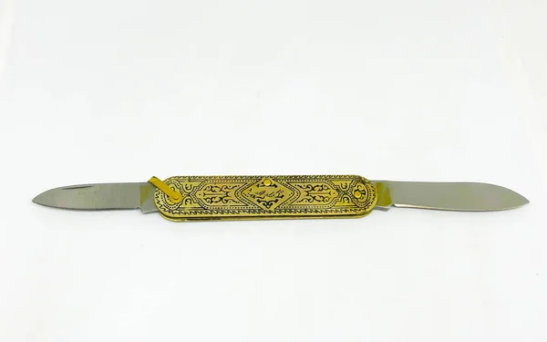 Cuchillo Ejército Montañero Multiusos Fondo Blanco — Foto de Stock