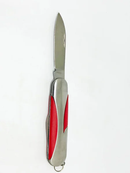 Многоцелевой Альпинистский Нож Белый Фон — стоковое фото