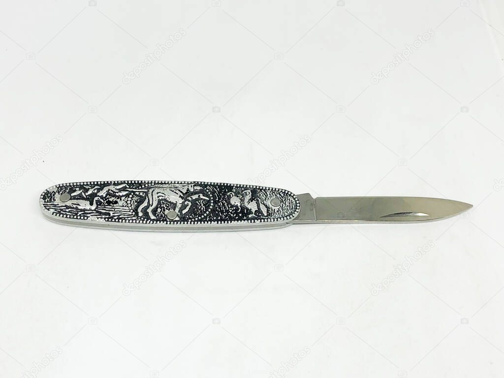 Multipurpose Mountaineer Army Knife, white background