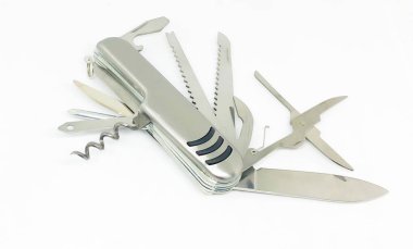 Çok amaçlı Dağcı Ordu Bıçağı, beyaz arkaplan