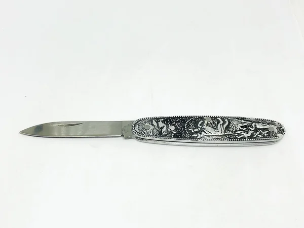 Wielofunkcyjny Nóż Góralski Białe Tło — Zdjęcie stockowe