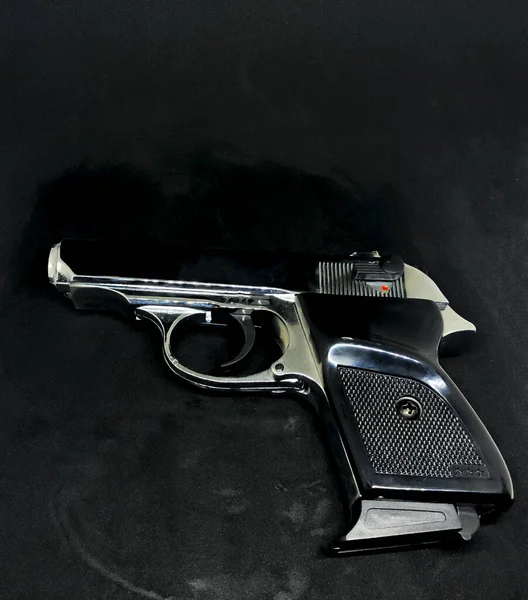 Διάφορα Pistol Pattern Μαύρο Φόντο — Φωτογραφία Αρχείου