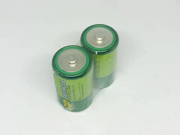 Różne Typy Baterii Białe Tło — Zdjęcie stockowe
