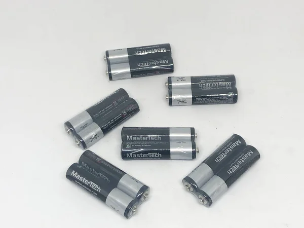 Diferentes Tipos Baterías Fondo Blanco —  Fotos de Stock