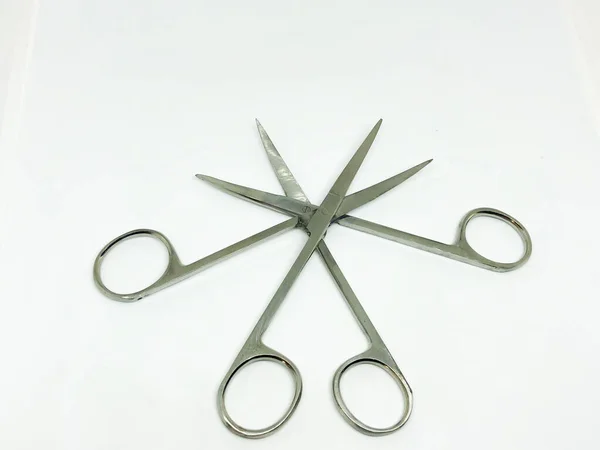 Nail Manicure Set Scissors White Background — 스톡 사진