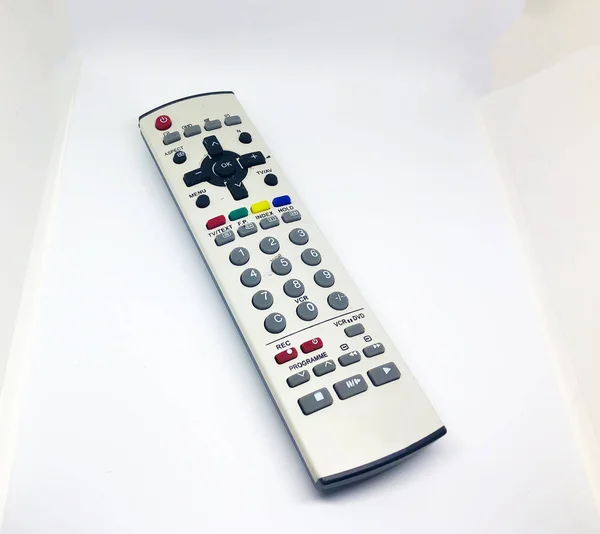 Vários Controle Remoto Televisão Fundo Branco — Fotografia de Stock