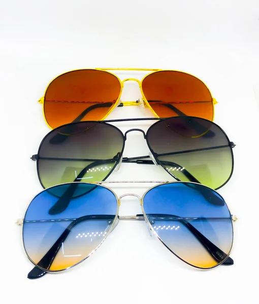 Assortment Sunglasses White Background — ストック写真