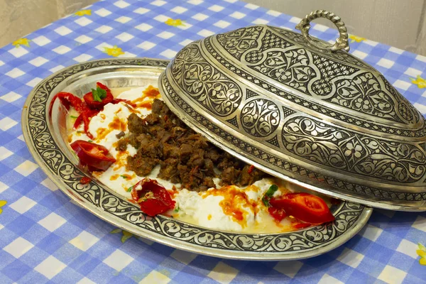 Melanzane Kebab Turche Carne Alinazik — Foto Stock