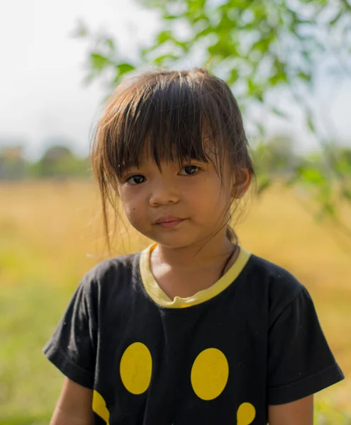 Retrato Bebé Asiático Campo — Foto de Stock