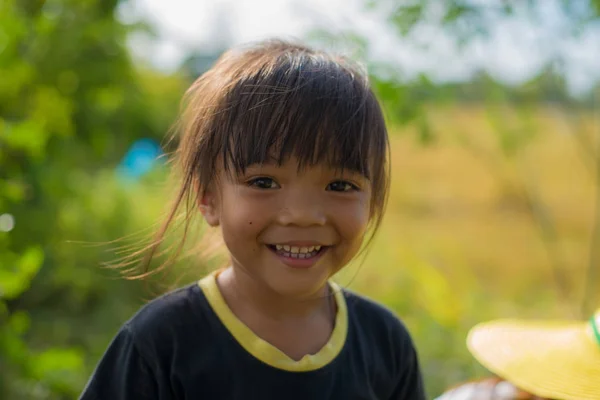 Retrato Bebé Asiático Campo —  Fotos de Stock