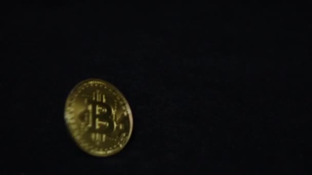 Bitcoin Mynt Spinning Slowmotion — Stockvideo