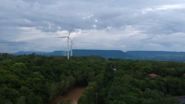 Vedere Aeriană Fermei Turbine Eoliene — Videoclip de stoc