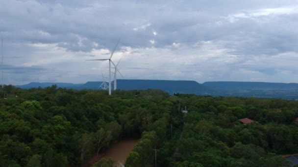 Vista Aérea Del Parque Eólico — Vídeo de stock