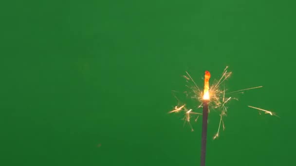 Feuerwerksfunke Auf Farbigem Hintergrund — Stockvideo