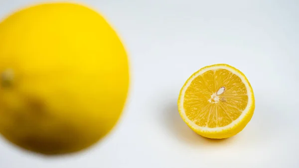 Yellow Lemon White Background — Stock Photo, Image