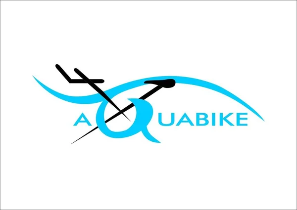 Aquabike con agua y letras Vectores de stock libres de derechos