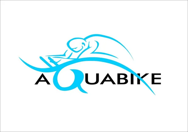 Aquabike логотип с человеком — стоковый вектор