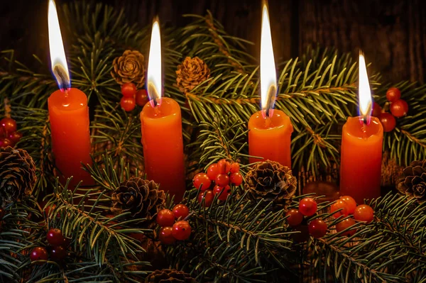 Vela Navidad Sobre Fondo Negro — Foto de Stock