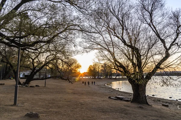 Sunset View Nanhu Park Changchun China — Stock Photo, Image