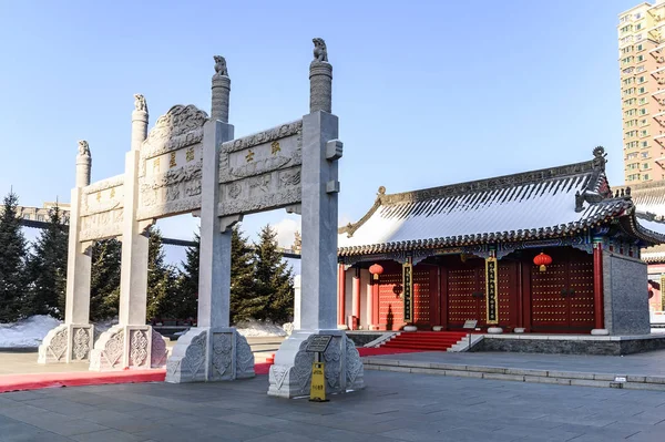Architektoniczny Krajobraz Changchun Temple Literature Jilin Chiny — Zdjęcie stockowe