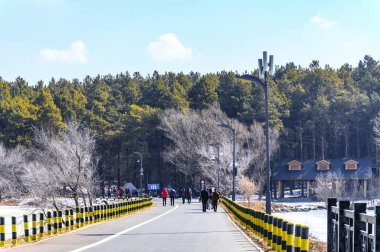 Jingyuetan Ulusal Orman Parkı Changchun, Çin 'de kışın