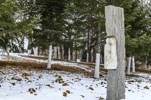 Landscape of China Changchun World Sculpture Garden in winter