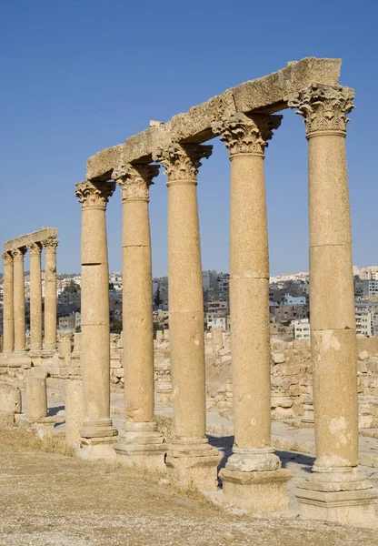 Stad van de ruïnes van Jerash in Jordanië — Stockfoto