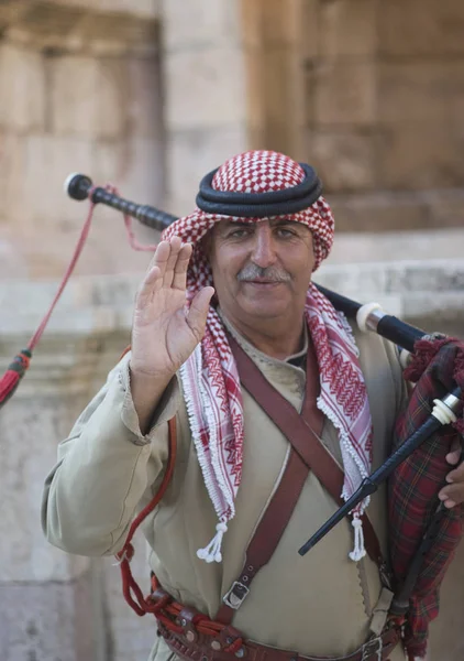 Gros plan sur la cornemuse militaire jordanienne — Photo