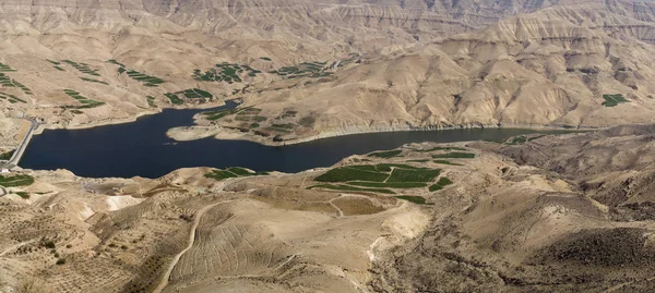 Al mujib Damm, wadi mujib, Süd-Jordanien — Stockfoto