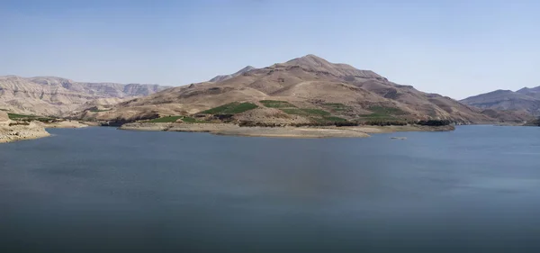 Al mujib Damm, wadi mujib, Süd-Jordanien — Stockfoto