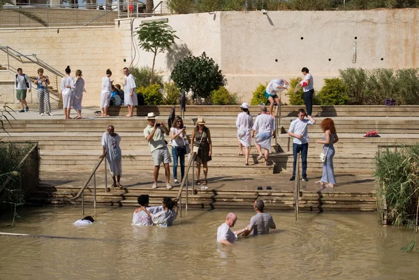 Miejscu chrztu w rzece Jordan, Qasr al-Yahud, Izrael — Zdjęcie stockowe