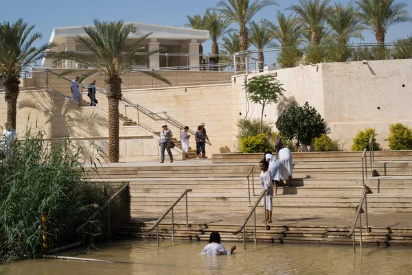 Miejscu chrztu w rzece Jordan, Qasr al-Yahud, Izrael — Zdjęcie stockowe