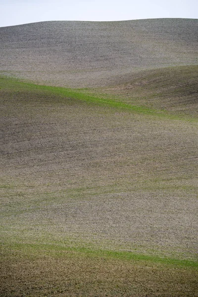 Geploegd veld op de heuvel — Stockfoto