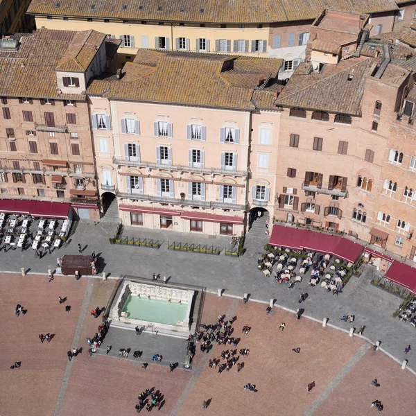 Siena, Italien. Torget Campo ovanifrån — Stockfoto